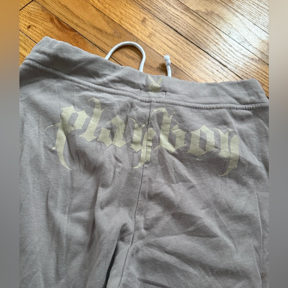 PLAYBOY Gray Sweatpants with Cream Logo Tag
